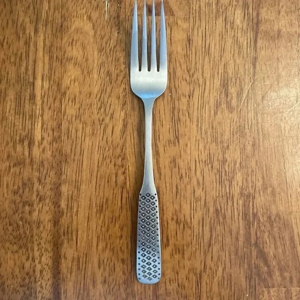 Vintage Bienville Orleans Stainless Steel‎ Dinner Fork Geometric Pattern Japan